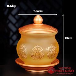 Chén Nước Lưu Ly Khắc 8 Cát Tường Cao 10cm 1 chen nuoc luu ly khac 8 cat tuong cao 10cm vat pham phat giao la boi 5