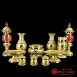 Chén Nước Thờ Bằng Đồng Vàng, In Chữ Phật Tâm Kinh, Nhiều Kích Cỡ 2 chen nuoc tho bang dong vang in chu phat tam kinh vat pham phat giao la boi 4