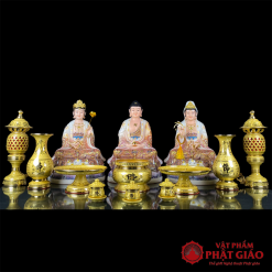 Chén Nước Thờ Bằng Đồng Vàng, In Chữ Phật Tâm Kinh, Nhiều Kích Cỡ 1 chen nuoc tho bang dong vang in chu phat tam kinh vat pham phat giao la boi 5