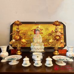 chen nuoc tho bang su sen hong la xanh vat pham phat giao la boi 8