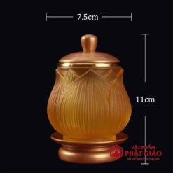 Bộ Đồ Thờ Lưu Ly Hoa Sen Vàng Nổi Cao Cấp 13 Bộ Đồ Thờ Lưu Ly Hoa Sen Vàng Nổi Cao Cấp - Ảnh 6