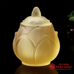 Chén Nước Thờ Sen Nụ Lưu Ly Vàng Cao 10cm 5 chen nuoc tho sen nu luu ly vang cao 10cm vat pham phat giao la boi 1