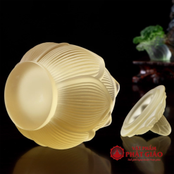 Chén Nước Thờ Sen Nụ Lưu Ly Vàng Cao 10cm 1 chen nuoc tho sen nu luu ly vang cao 10cm vat pham phat giao la boi 5