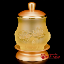 chen tho luu ly sen noi boc dong vang cao 11cm vat pham phat giao la boi 2