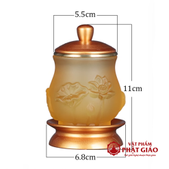 chen tho luu ly sen noi boc dong vang cao 11cm vat pham phat giao la boi 6