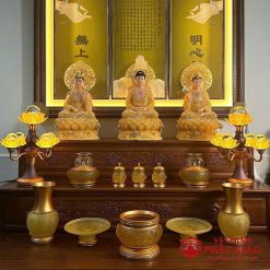 chen tho luu ly sen noi boc dong vang cao 11cm vat pham phat giao la boi 7