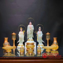 chen tho luu ly sen noi boc dong vang cao 11cm vat pham phat giao la boi 8