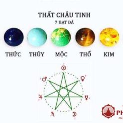 Chuỗi Vòng Tay Thất Châu Tinh Đá Núi Lửa, Cỡ 8mm 5 chuoi vong tay that tinh da dung nham nui lua cvt 015 2