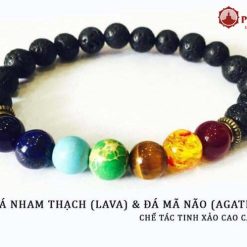 Chuỗi Vòng Tay Thất Châu Tinh Đá Núi Lửa, Cỡ 8mm 7 chuoi vong tay that tinh da dung nham nui lua cvt 015 5