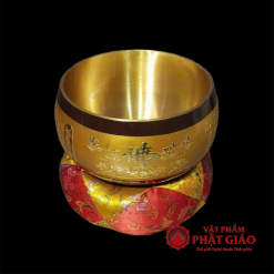 Chuông Đồng Đài Loan Dày Cao Cấp Khắc Chữ Phật Và Bát Nhã Tâm Kinh, Kích Cỡ Từ 3.5inch(9cm) – 10inch(25cm) 5 chuong dong dai loan day cao cap khac chu phat va bat nha tam kinh kich co tu 3 5inch9cm 10inch25cm 5