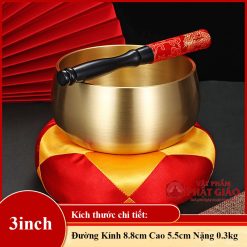 Chuông Đồng Màu Vàng Trơn Không Chữ, Kích Cỡ Từ 3inch(9cm) – 12inch(30cm) 5 chuong dong mau vang tron khong chu kich co tu 9cm 30cm vat pham phat giao la boi 3