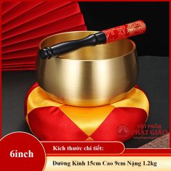 Chuông Đồng Màu Vàng Trơn Không Chữ, Kích Cỡ Từ 3inch(9cm) – 12inch(30cm) 1 chuong dong mau vang tron khong chu kich co tu 9cm 30cm vat pham phat giao la boi 7