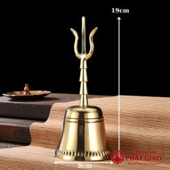 chuong lac cam tay bang dong vang 19cm vat pham phat giao la boi 4