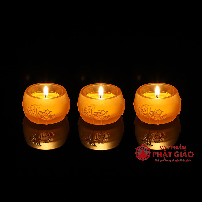 Đế Nến – Chân Đèn Cầy Ngọc Liên Lưu Ly Vàng, Khắc Hoa Sen Nổi 7 de nen chan den cay ngoc lien luu ly vang khac hoa sen noi 5
