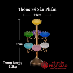 Đế Nến Lưu Ly Bảo Liên 7 Ngọn Thân Tỏa 1 de nen luu ly bao lien 7 ngon than toa 10