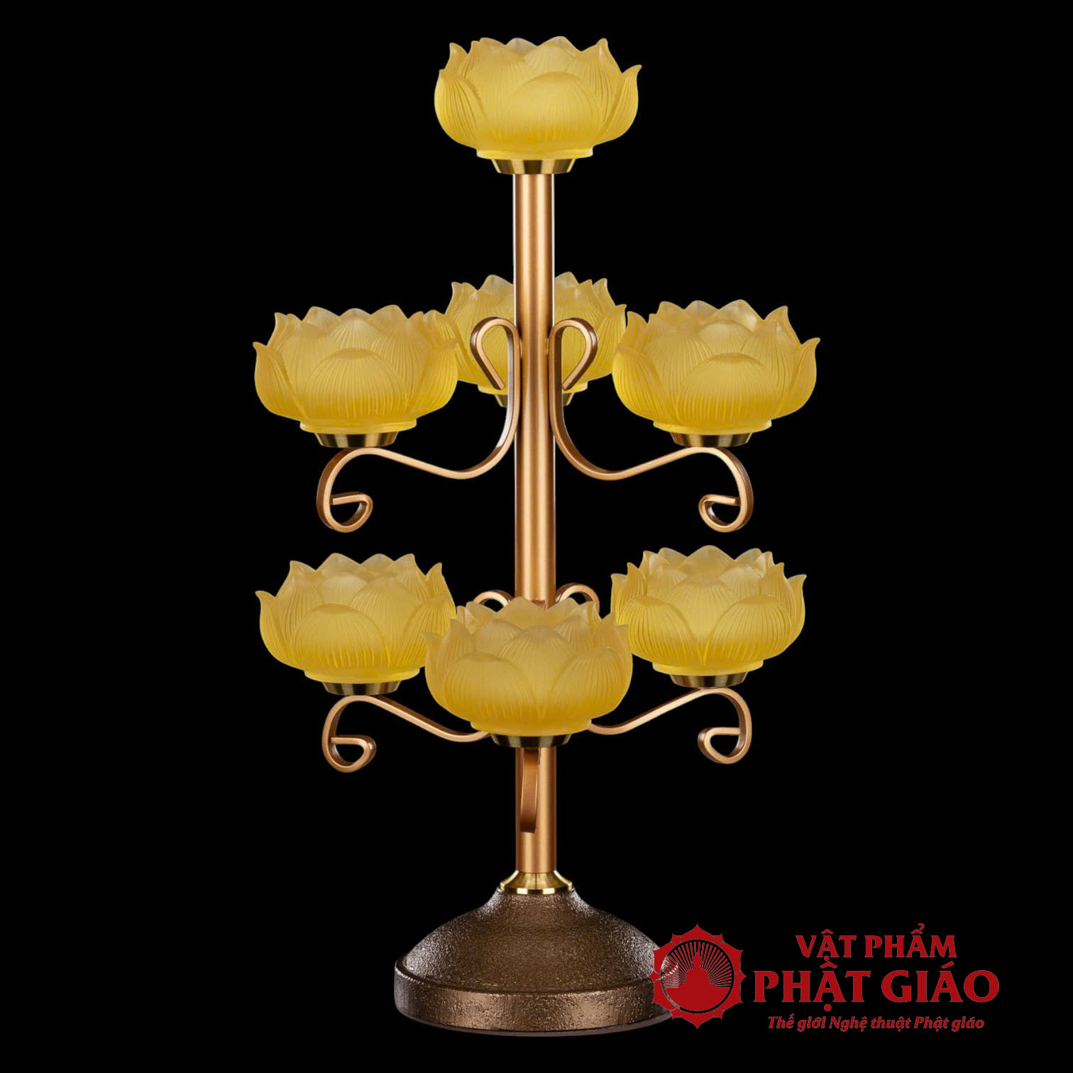 Đế Nến Lưu Ly Bảo Liên 7 Ngọn Thân Tỏa 14 de nen luu ly bao lien 7 ngon than toa 2