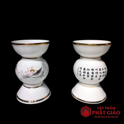 Đế Nến Sứ Trắng Hoa Sen Hồng Viền Vàng 4 de nen su trang hoa sen hong vien vang nhieu co 1