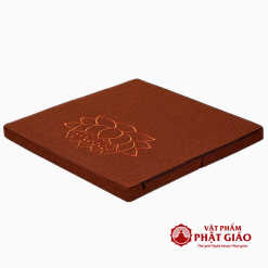 Đệm Ngồi Thiền Xơ Dừa, Thêu Hoa Sen Màu Nâu, Kích Thước 60cm x 60cm 3 dem ngoi thien xo dua theu hoa sen mau nau 60x60cm vat pham phat giao la boi 2