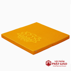 Đệm Ngồi Thiền Xơ Dừa, Thêu Hoa Sen Cao Cấp Màu Vàng, Kích Thước 60cm x 60cm 3 dem ngoi thien xo dua theu hoa sen mau vang 60x60cm vat pham phat giao la boi 2