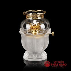 Đèn Dầu Lưu Ly Cao Cấp Trạm Nổi 8 Cát Tường Cao 14cm, Nhiều Màu 7 den dau luu ly cao cap tram noi 8 cat tuong cao 14cm nhieu mau vat pham phat giao la boi 2