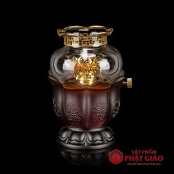 Đèn Dầu Lưu Ly Cao Cấp Trạm Nổi 8 Cát Tường Cao 14cm, Nhiều Màu 6 den dau luu ly cao cap tram noi 8 cat tuong cao 14cm nhieu mau vat pham phat giao la boi 3