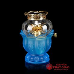 Đèn Dầu Lưu Ly Cao Cấp Trạm Nổi 8 Cát Tường Cao 14cm, Nhiều Màu 4 den dau luu ly cao cap tram noi 8 cat tuong cao 14cm nhieu mau vat pham phat giao la boi 5