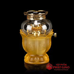 Đèn Dầu Lưu Ly Cao Cấp Trạm Nổi 8 Cát Tường Cao 14cm, Nhiều Màu 2 den dau luu ly cao cap tram noi 8 cat tuong cao 14cm nhieu mau vat pham phat giao la boi 7