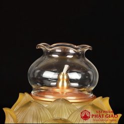 Đèn Dầu Lưu Ly Hoa Sen Bọc Đồng, Cao 16cm, Đường Kính 15cm 3 den dau luu ly hoa sen boc dong cao 16cm duong kinh 15cm vat pham phat giao la boi 4