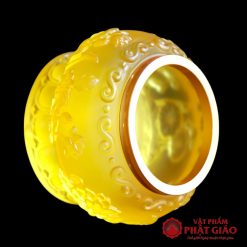 Đèn Dầu Lưu Ly Hoa Sen Nổi Không Đế, Cao 16cm 5 den dau luu ly hoa sen noi khong de cao 16cm vat pham phat giao la boi 4