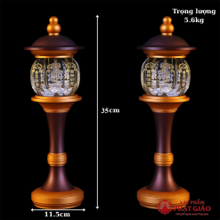 Đôi Đèn LED Thủy Tinh Nắp Ô In Chữ Phúc Chân Đồng, Cao 28cm, 35cm 9 doi den led thuy tinh nap o in chu phuc chan dong cao 28cm 35cm vppg 8