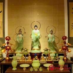 doi lo hoa sen de ban tho bang hop kim nhom 9 bong cao 82cm vat pham phat giao la boi 10