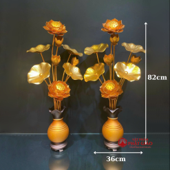 doi lo hoa sen de ban tho bang hop kim nhom 9 bong cao 82cm vat pham phat giao la boi 3