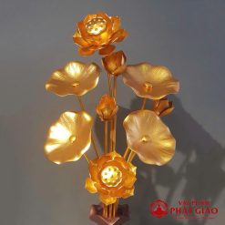 doi lo hoa sen de ban tho bang hop kim nhom 9 bong cao 82cm vat pham phat giao la boi 6