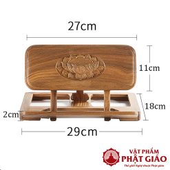 Kệ Kinh Sách Để Bàn Khắc Hoa Sen Màu Gỗ Nhạt 1 ke kinh sach de ban bang go khac hoa sen mau nhat vat pham phat giao la boi 5