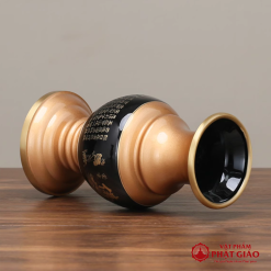 Lọ Hoa (Bình Bông) Thờ Cúng Bằng Đồng, In Chữ Phật Hoa Sen Và Tâm Kinh, Cao 20cm 2 lo hoa binh bong tho cung bang dong den in chu phat hoa sen tam kinh cao 20cm vat pham phat giao la boi 5