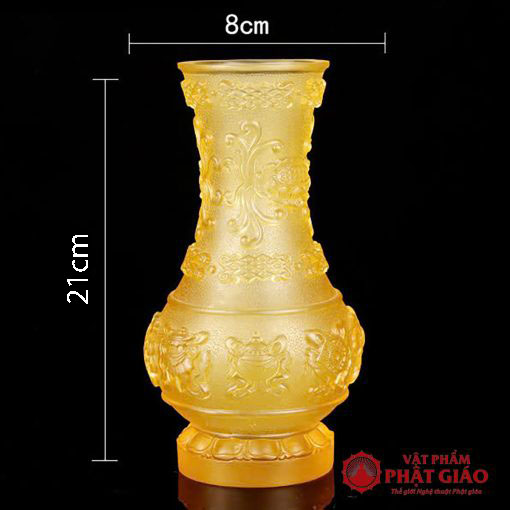 Bộ Đồ Thờ Lưu Ly Hoa Sen Vàng Nổi Cao Cấp 4 Bộ Đồ Thờ Lưu Ly Hoa Sen Vàng Nổi Cao Cấp - Ảnh 4