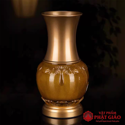 Bộ Đồ Thờ Lưu Ly Kim Ngọc Màu Hổ Phách Cao Cấp 4 lo hoa luu ly mieng dong kim ngoc mau vang ho phach cao 26cm vat pham phat giao la boi 2 1