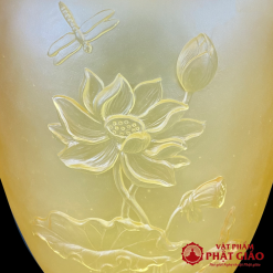 lo hoa luu ly mieng dong vang sen noi cao 30cm vat pham phat giao la boi 3