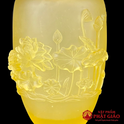 lo hoa luu ly mieng dong vang sen noi cao 30cm vat pham phat giao la boi 4