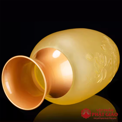 lo hoa luu ly mieng dong vang sen noi cao 30cm vat pham phat giao la boi 5