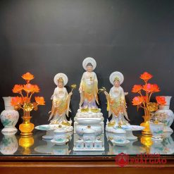 Lọ Hoa Sứ Trắng Sen Hồng Lá Xanh, Nhiều Kích Cỡ 2 lo hoa su trang sen hong la xanh nhieu co vat pham phat giao la boi 10