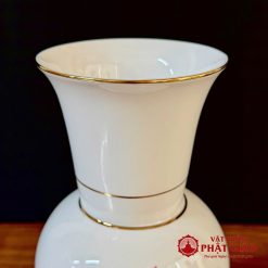 Lọ Hoa Sứ Trắng Sen Hồng Lá Xanh, Nhiều Kích Cỡ 9 lo hoa su trang sen hong la xanh nhieu co vat pham phat giao la boi 3