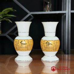 lo hoa su trang tam kinh vang cao 20cm 25cm 30cm vat pham phat giao la boi 2