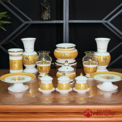 lo hoa su trang tam kinh vang cao 20cm 25cm 30cm vat pham phat giao la boi 6