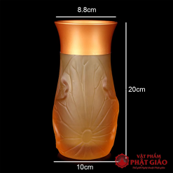 lo hoa tho cung bang luu ly la sen mieng dong vang cao 20cm vat pham phat giao la boi 3