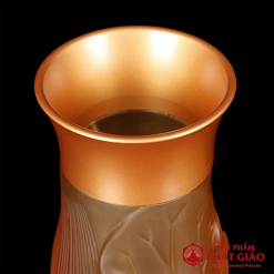 lo hoa tho cung bang luu ly la sen mieng dong vang cao 20cm vat pham phat giao la boi 4