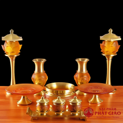 lo hoa tho cung luu ly in hoa sen noi cao 20cm vat pham phat giao la boi 3