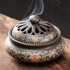 Lư Xông Trầm Bằng Gốm Sứ Màu Nâu, Kích Thước 12cm*8,5cm*8cm 2 lu xong tram bang gom su mau nau kich thuoc 12cm85cm8cm 2