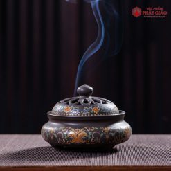 Lư Xông Trầm Bằng Gốm Sứ Màu Nâu, Kích Thước 12cm*8,5cm*8cm 4 lu xong tram bang gom su mau nau kich thuoc 12cm85cm8cm 4