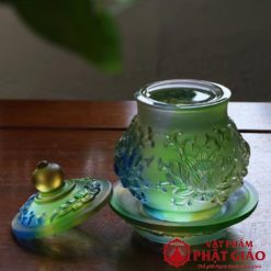 ly nuoc tho luu ly mau xanh cao 9cm vat pham phat giao la boi 3